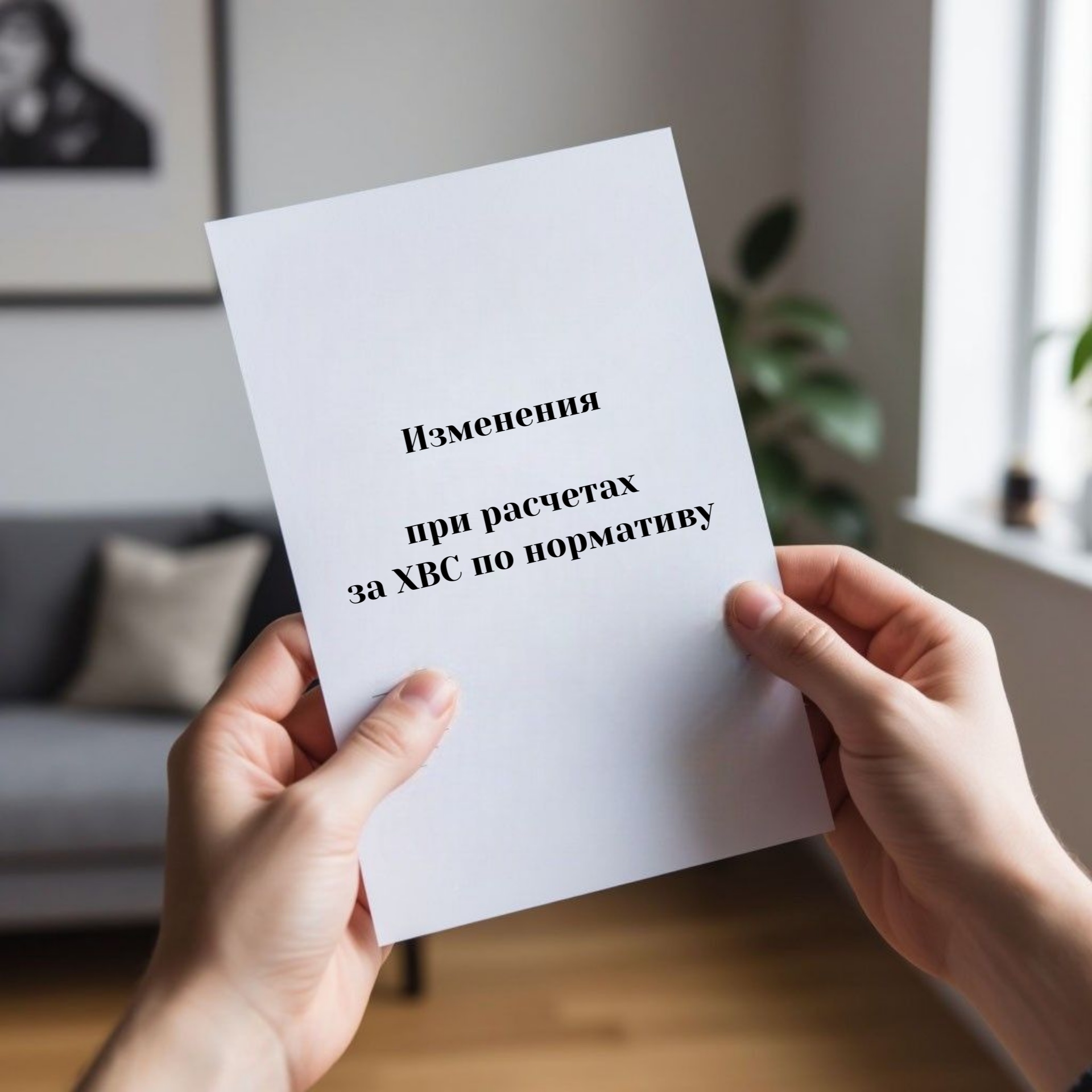 Изменения при расчетах за ХВС по нормативу