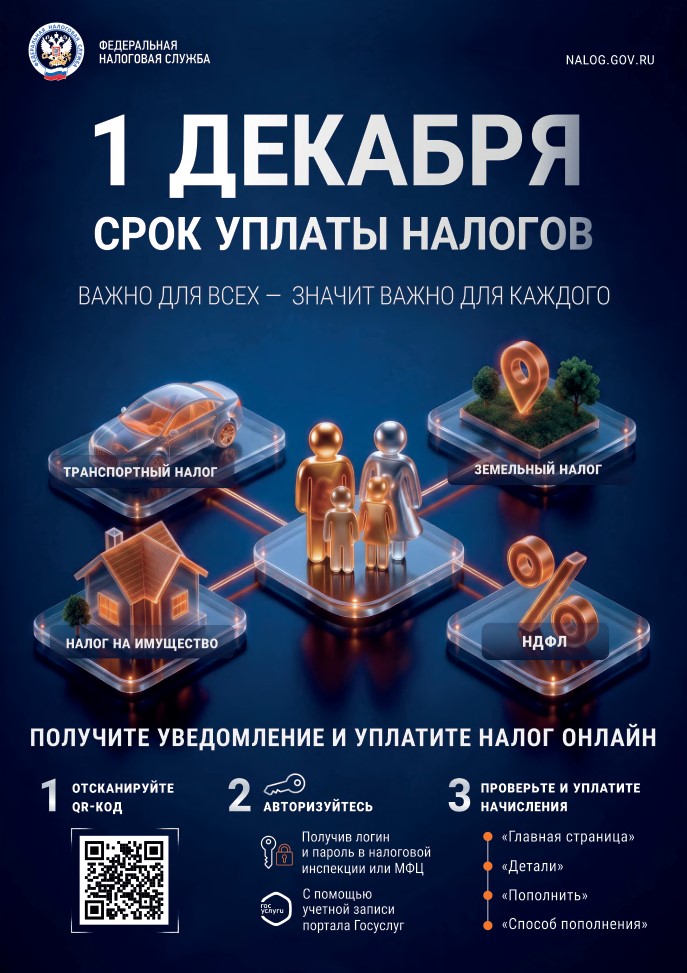 Оплата налогов до 1 декабря